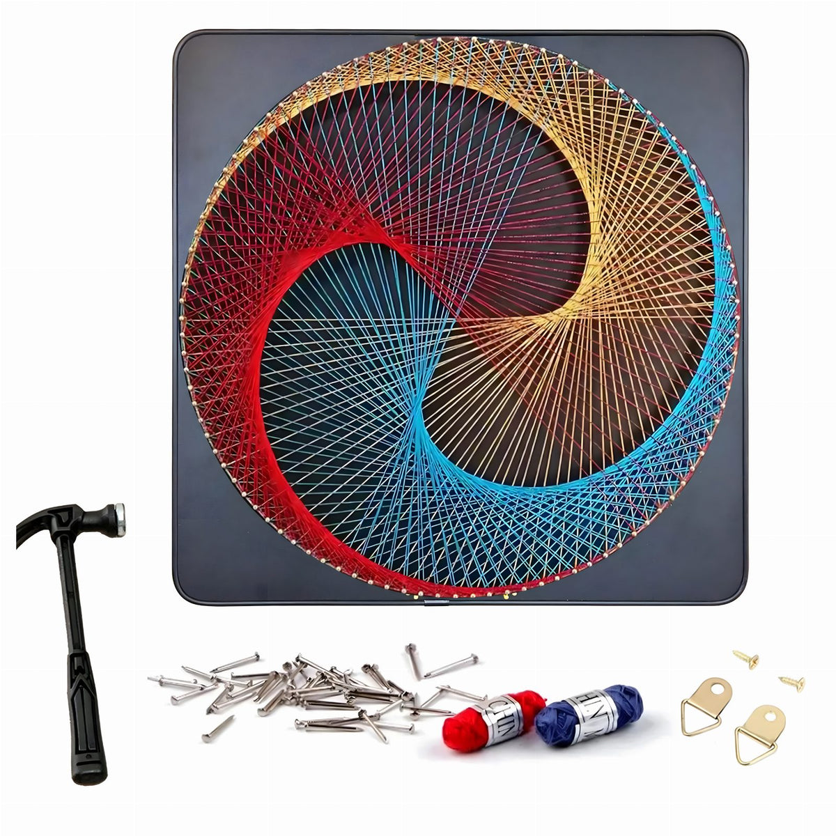 Creative String Art Kit with Frame 30x30 cm