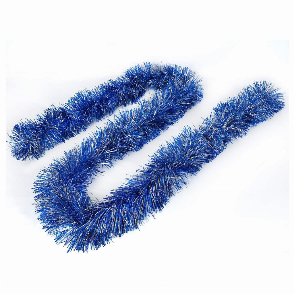 Silver and Blue Christmas Garland Chain 2m x 9cm 1 pcs
