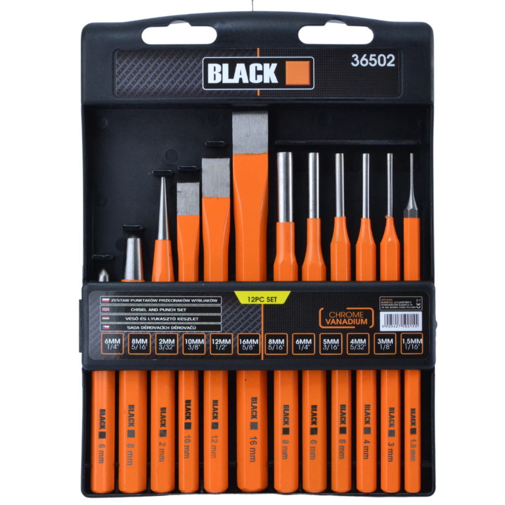 12-Piece Metal Cutting Chisel Punch Set