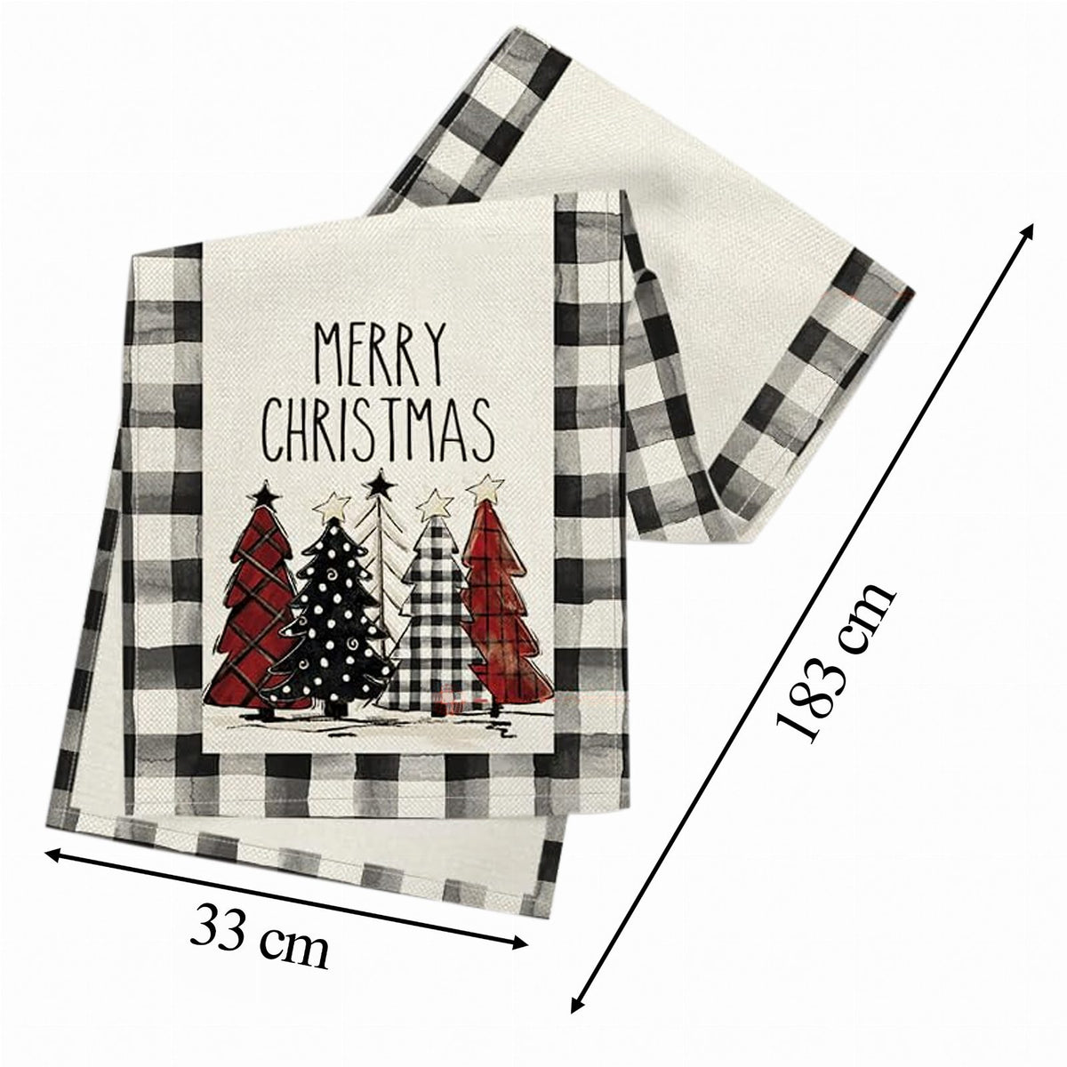 White Table Runner for Christmas Decoration 33x183 cm