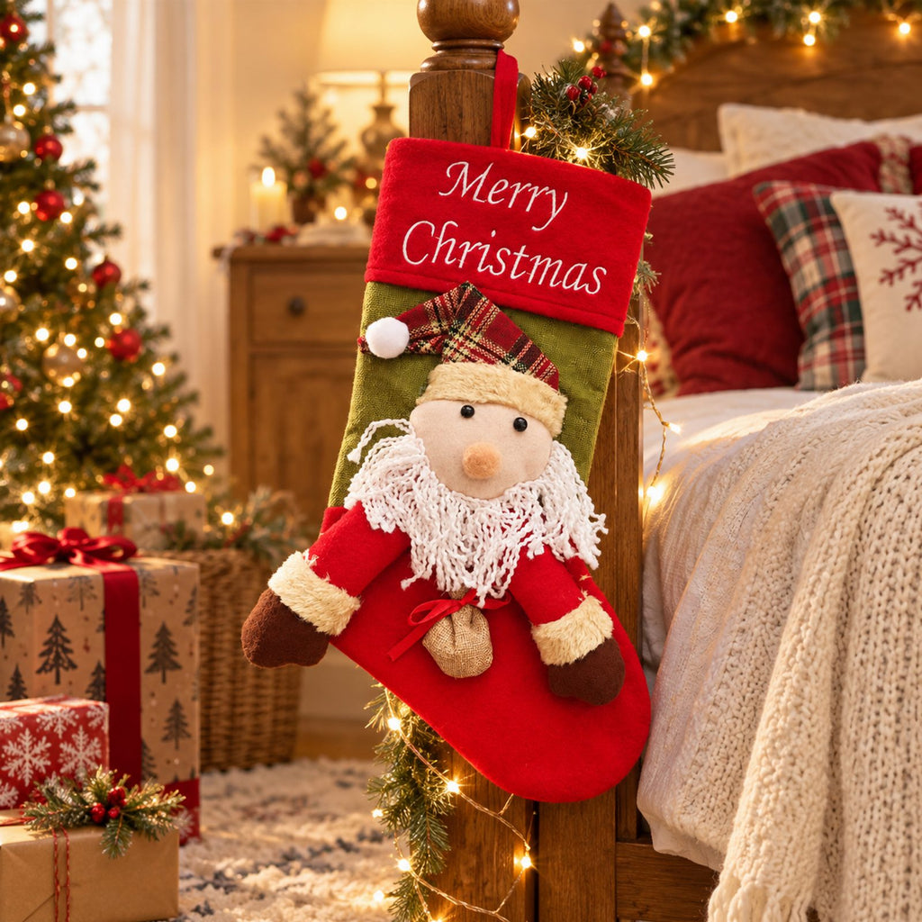 Santa Boot Christmas Gift Stocking 1 pc