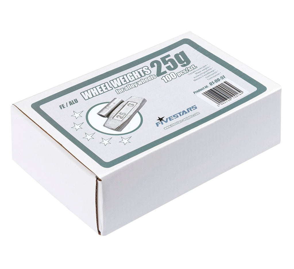 FiveStars klambriga rattatasakaalu raskused 25 g ALU velgedele, 100 tk (100 tk, 25 g)