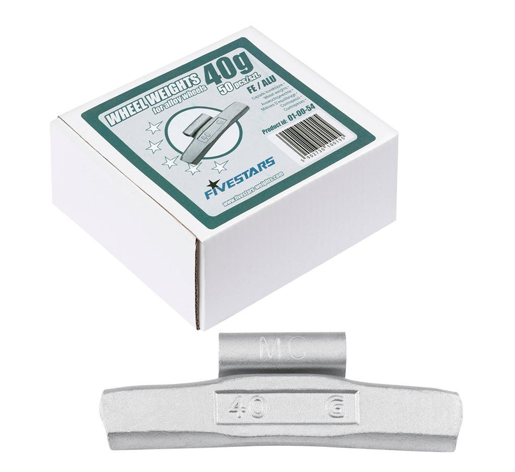 FiveStars klambriga rattaraskused 40 g ALU velgedele, 50 tk (50 tk, 40 g)