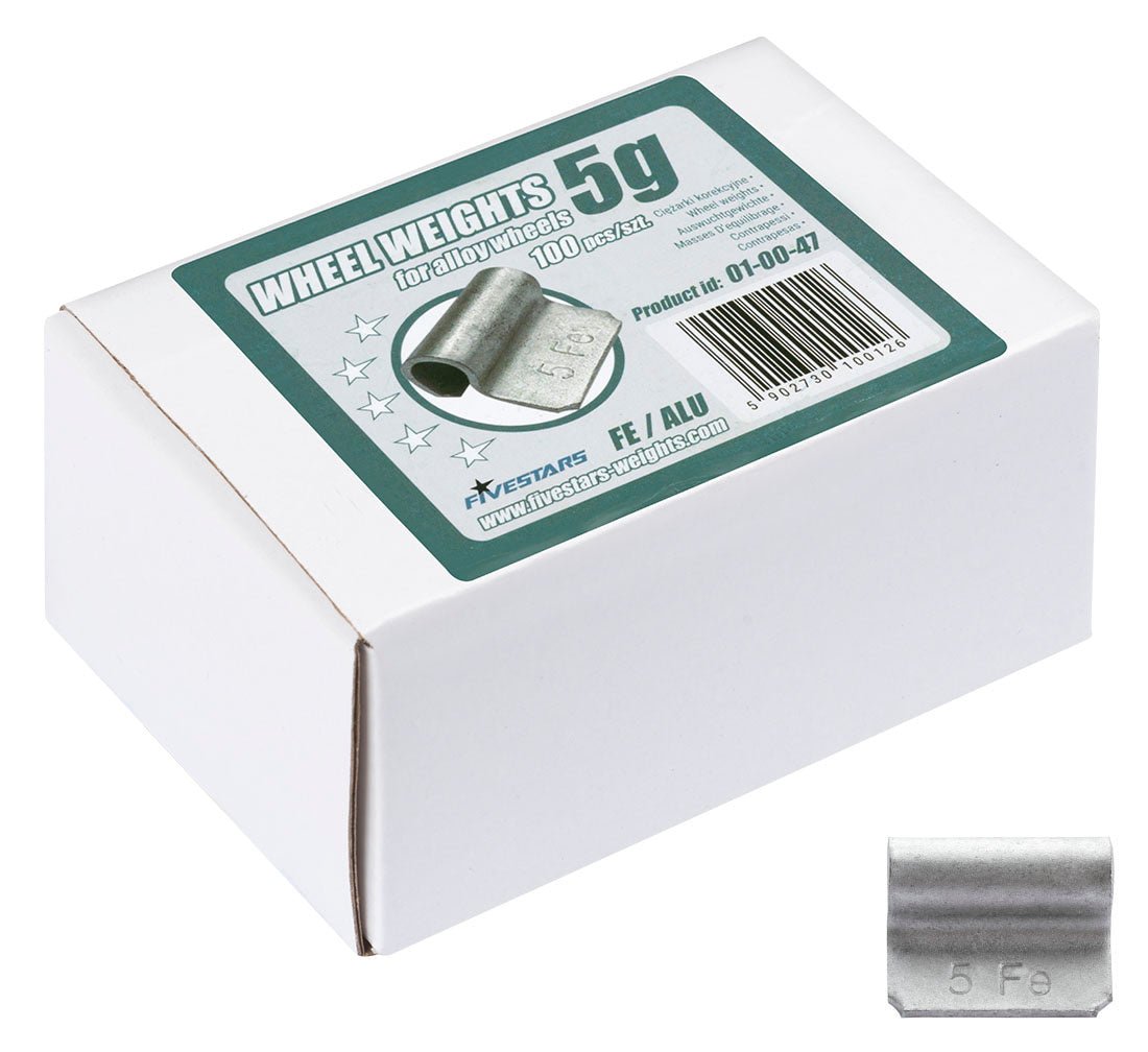 FiveStars klambriga rattatasakaalu raskused valuvelgedele, 5 g – 100 tk (100 tk, 5 g)