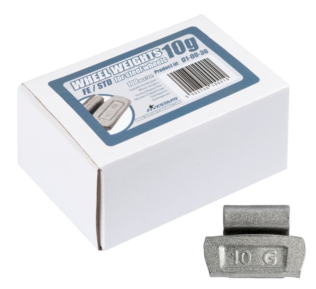 FiveStars klambriga rattatasakaalu raskused 10 g terasvelgedele, 100 tk (100 tk)