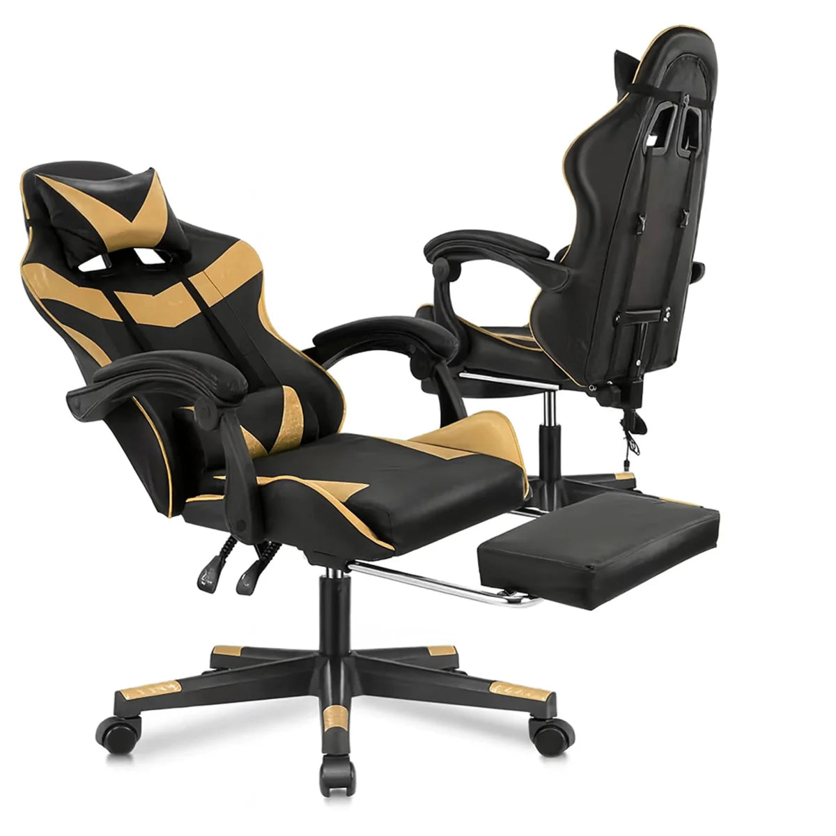 Ergonoomiline mänguri kontoritool väljatõmmatava jalatoega, kandevõime 150 kg