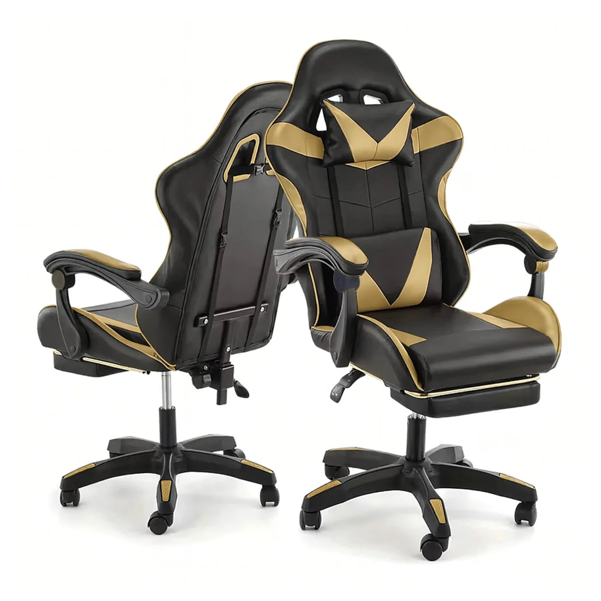 Ergonoomiline mänguri kontoritool väljatõmmatava jalatoega, kandevõime 150 kg