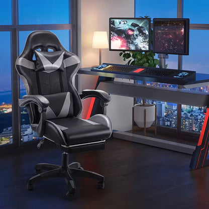 Gaming - kontoritool jalatoega kuni 150 kg, hall - must - Ostuklikk