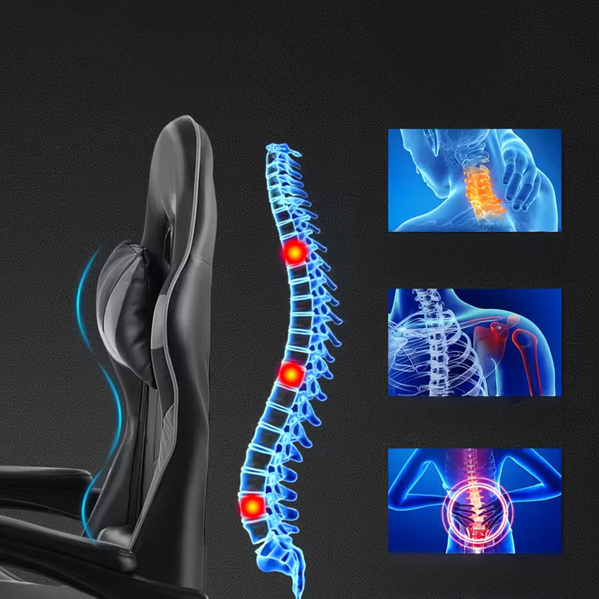 Gaming - kontoritool jalatoega kuni 150 kg, hall - must - Ostuklikk