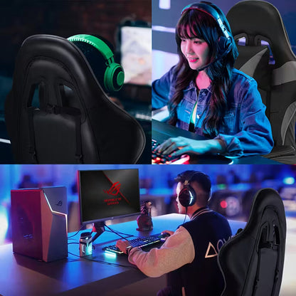 Gaming - kontoritool jalatoega kuni 150 kg, hall - must - Ostuklikk