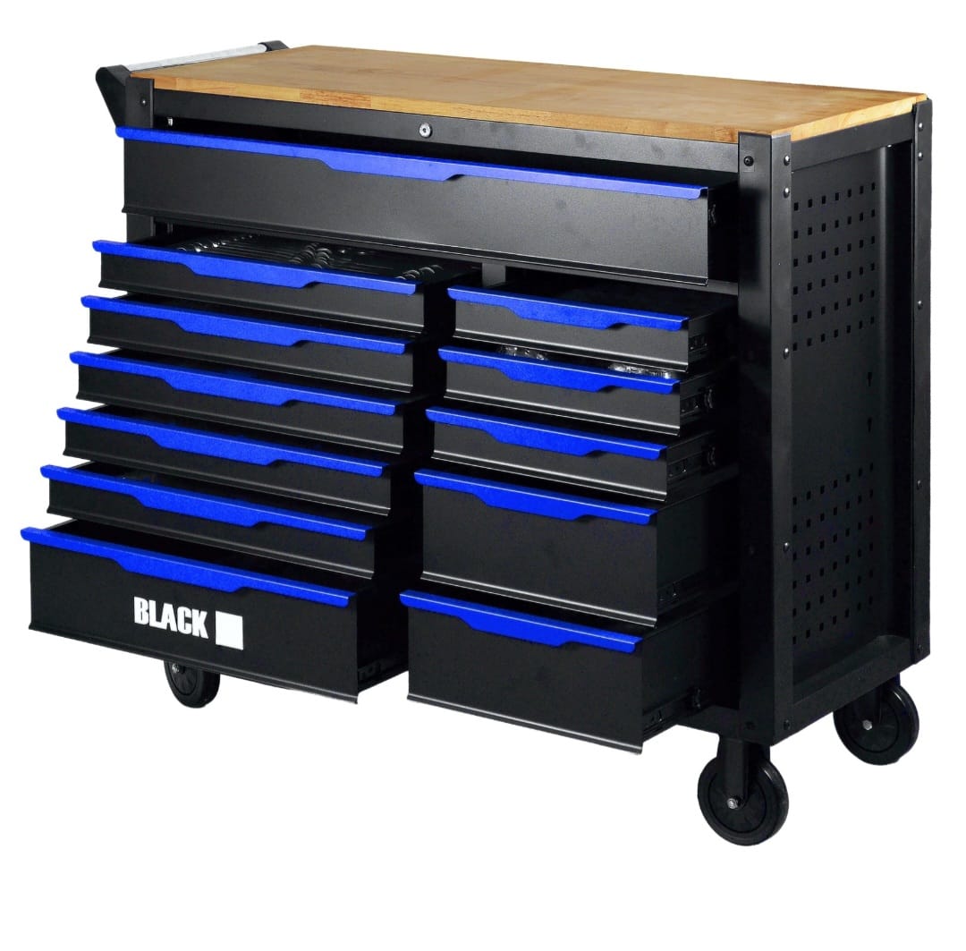 360-Piece Professional Tool Cabinet | 12 Drawers, Wooden Top and Central Lock