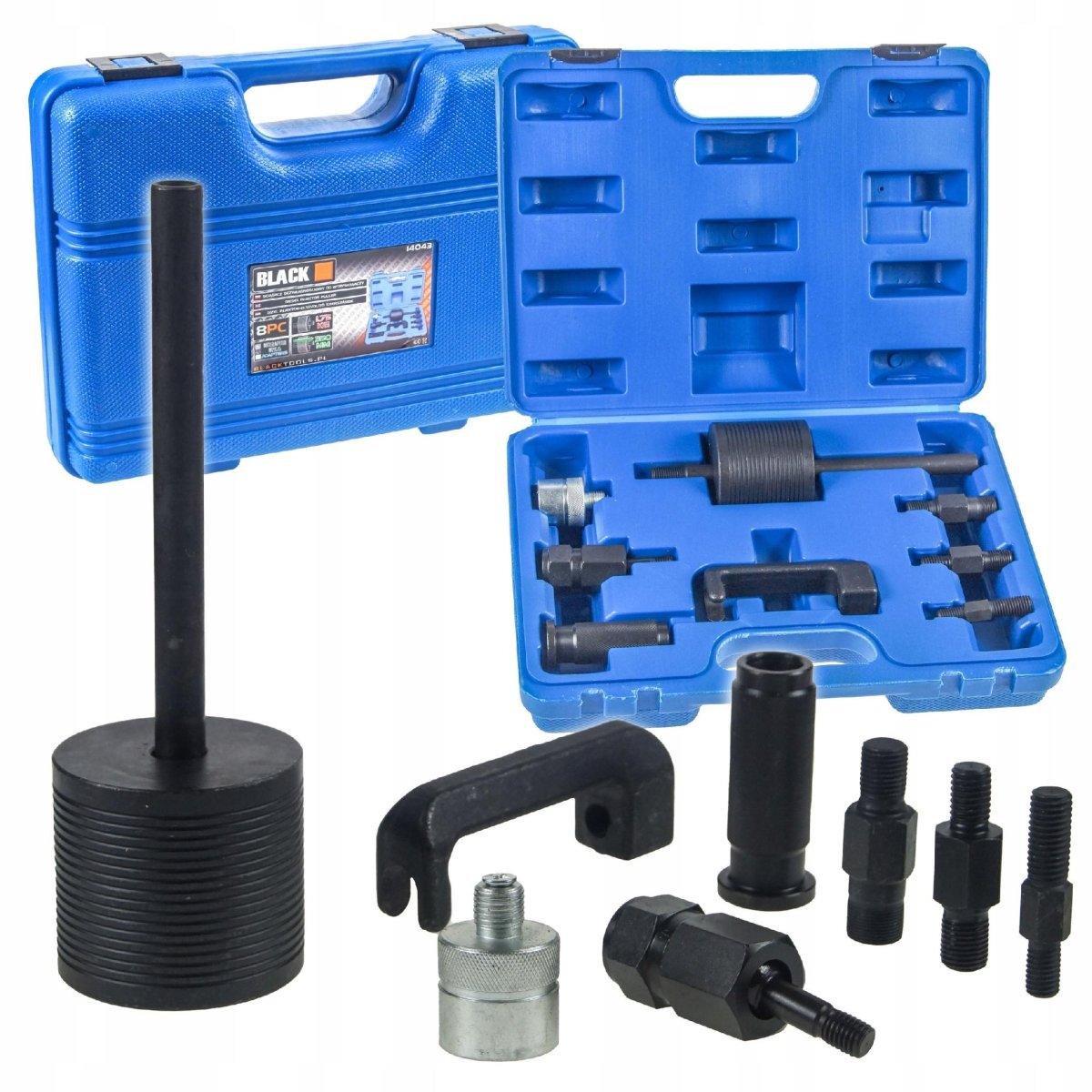 Pihusti eemaldustööriist diiselmootoritele eemaldatava käepideme ja adapteritega