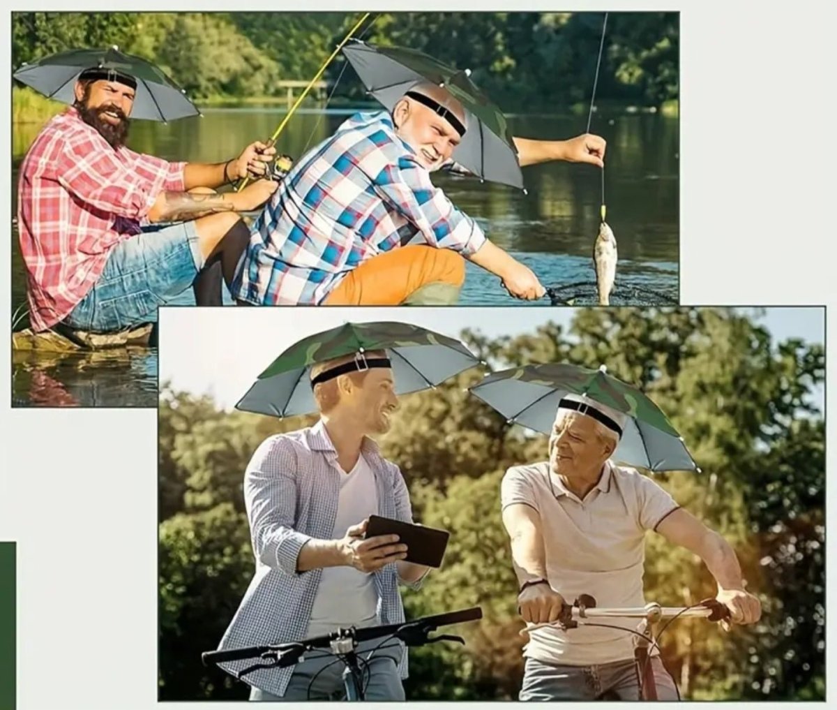 Innovatiivne peaga kinnitatav vihmavarju müts