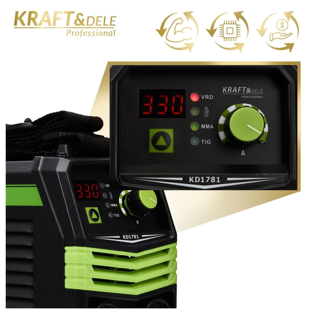 Kraft&Dele KD1781 MMA/TIG inverter-keevitusaparaat 330A