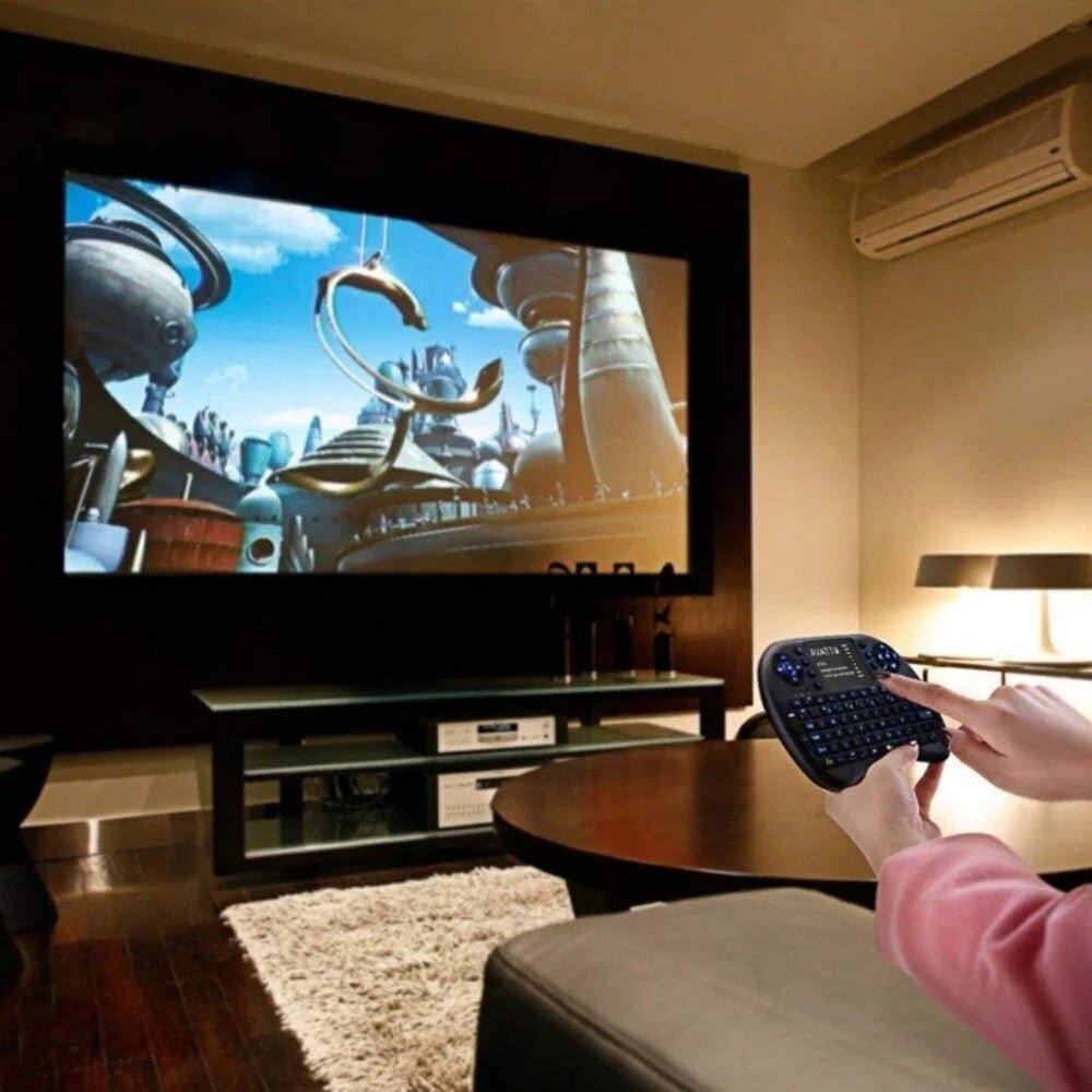 Juhtmevaba miniklaviatuur taustvalgustuse ja puuteplaadiga