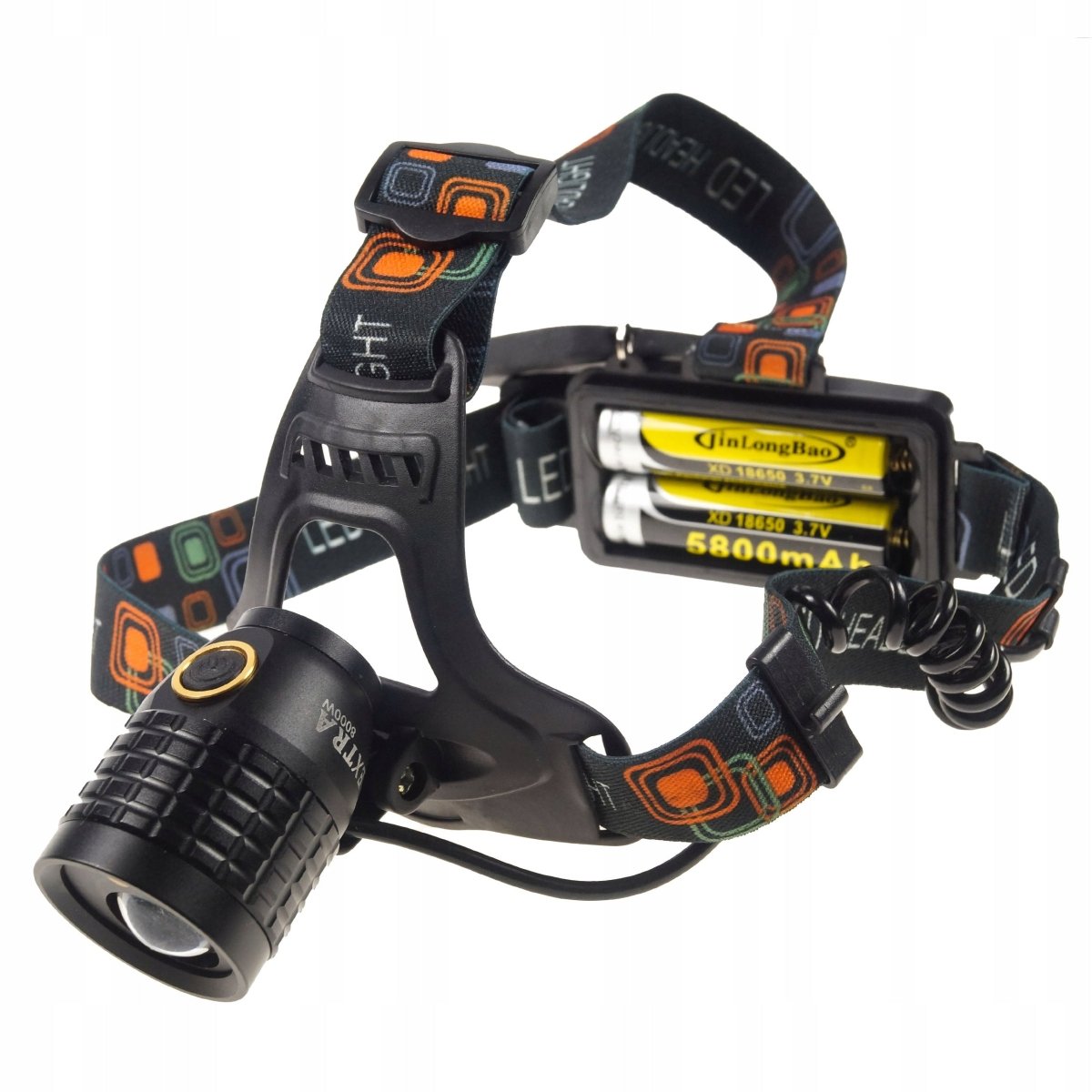 Kalapüügi pealamp reguleeritava suumi ja võimsa akuga