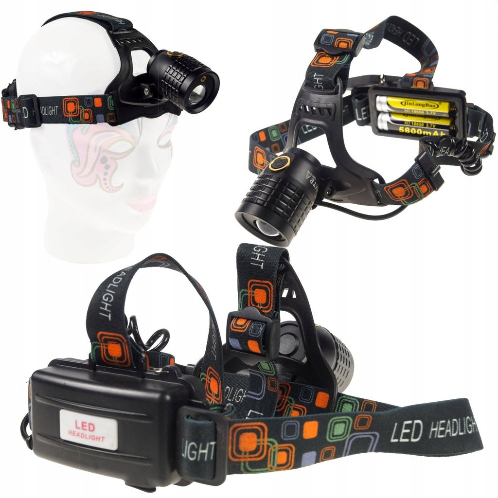 Kalapüügi pealamp reguleeritava suumi ja võimsa akuga