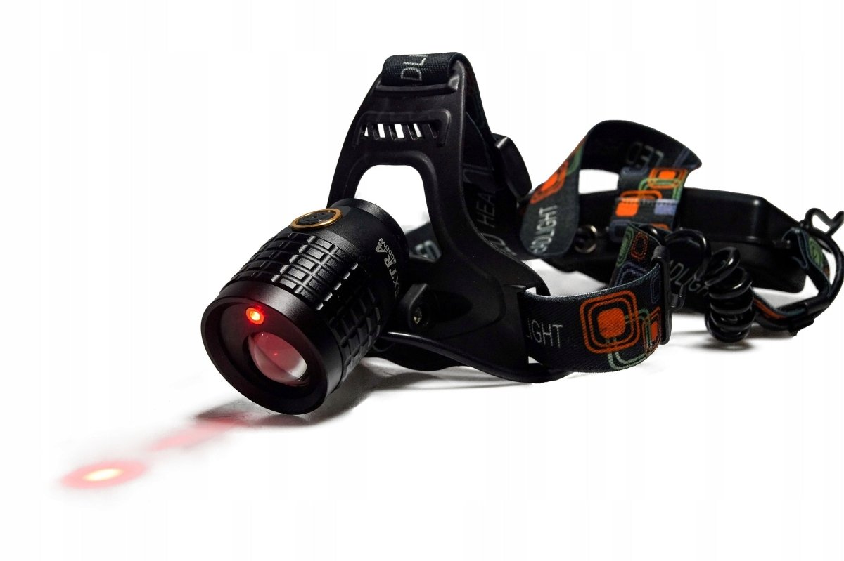 Kalapüügi pealamp reguleeritava suumi ja võimsa akuga