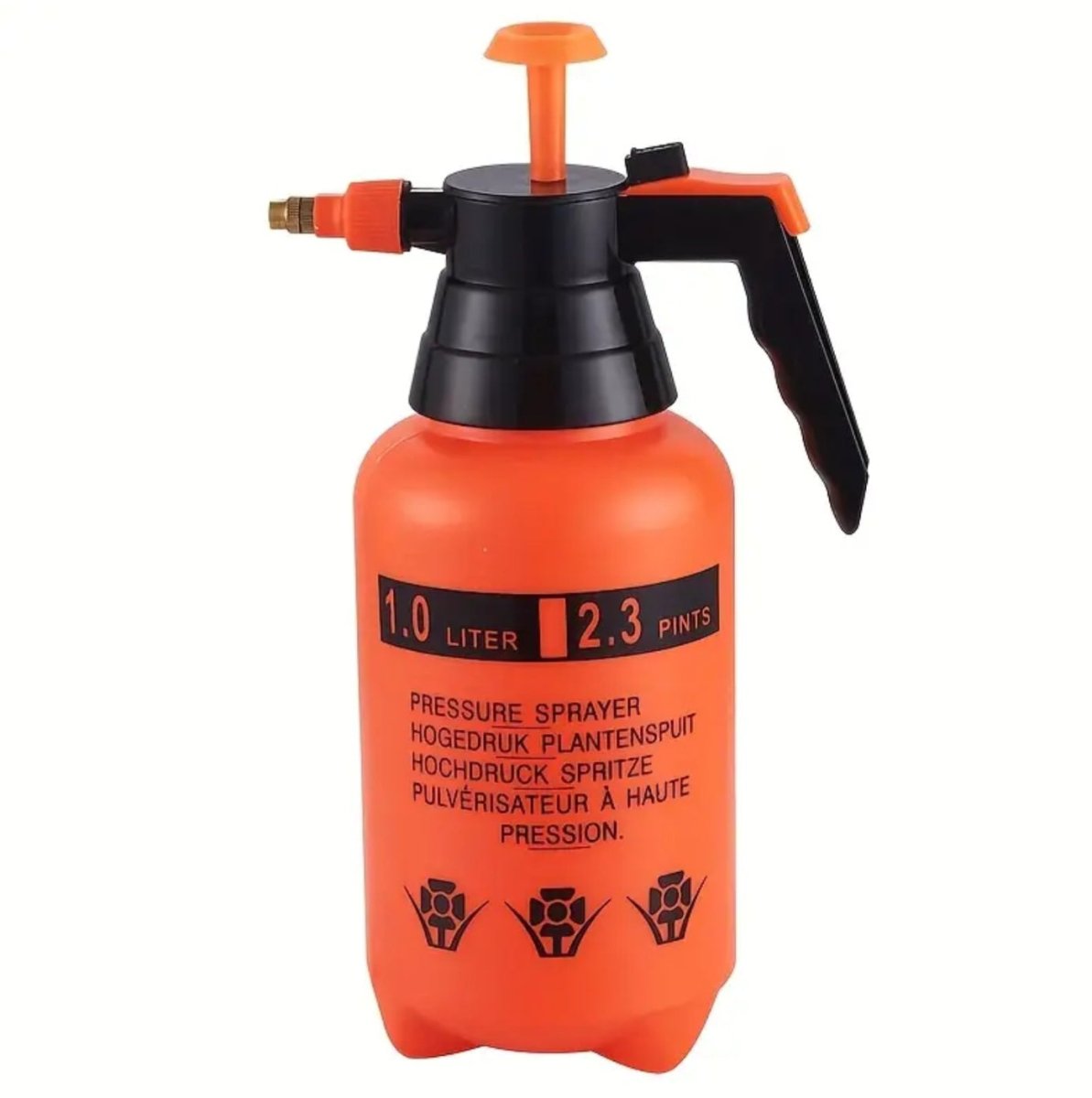 1-liitrine käsiprits reguleeritava pihustuse ja lukustatava päästikuga
