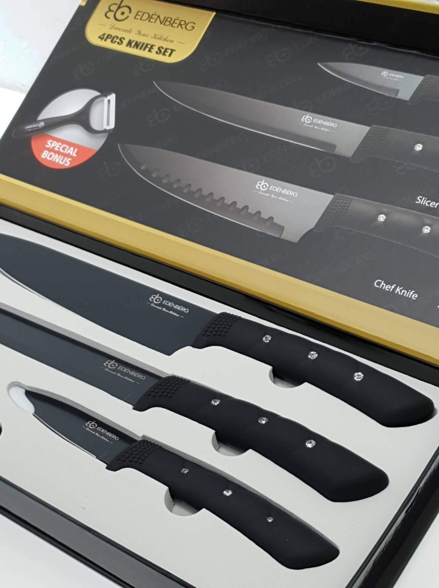 Edenberg 4-Piece Kitchen Knife Set with Stone Handles