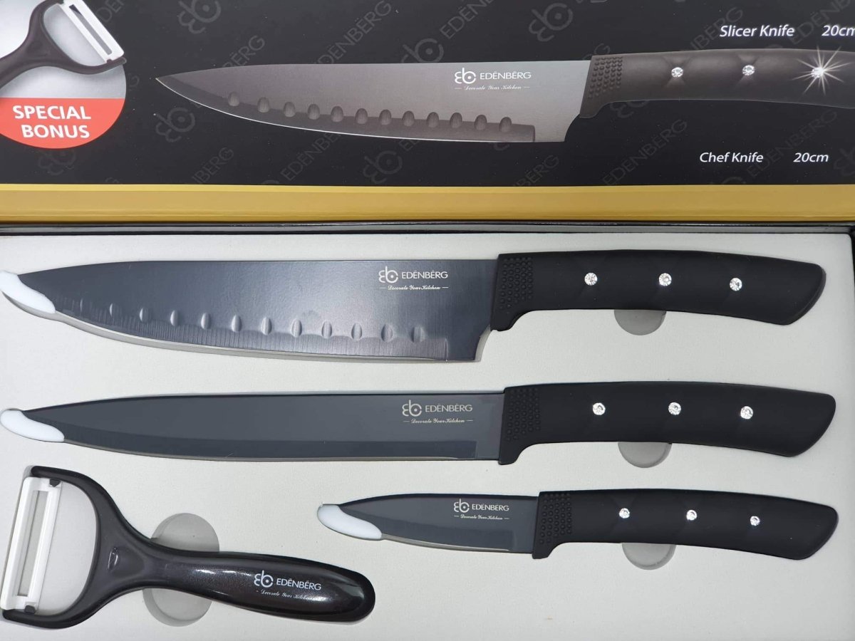 Edenberg 4-Piece Kitchen Knife Set with Stone Handles