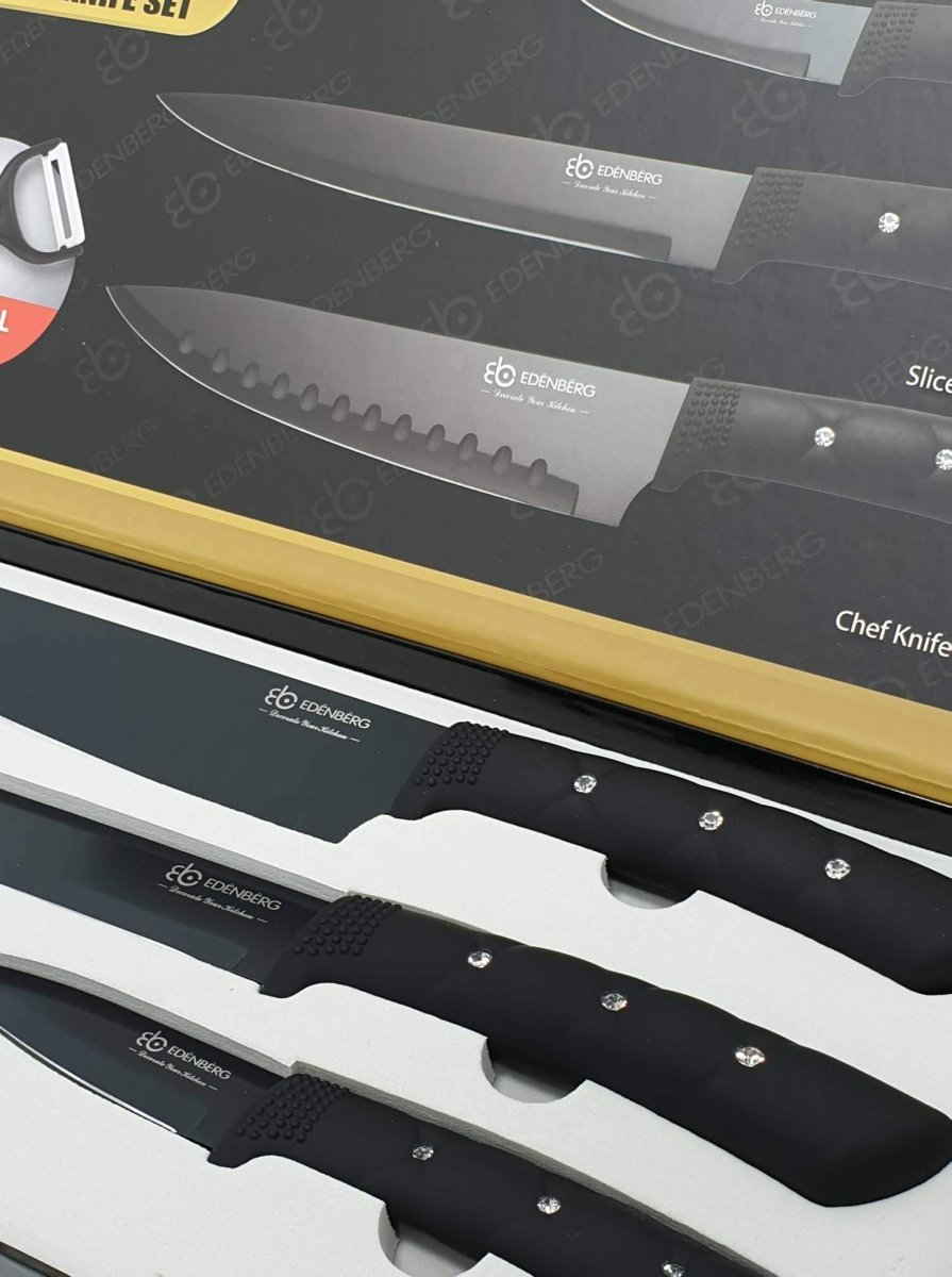 Edenberg 4-Piece Kitchen Knife Set with Stone Handles