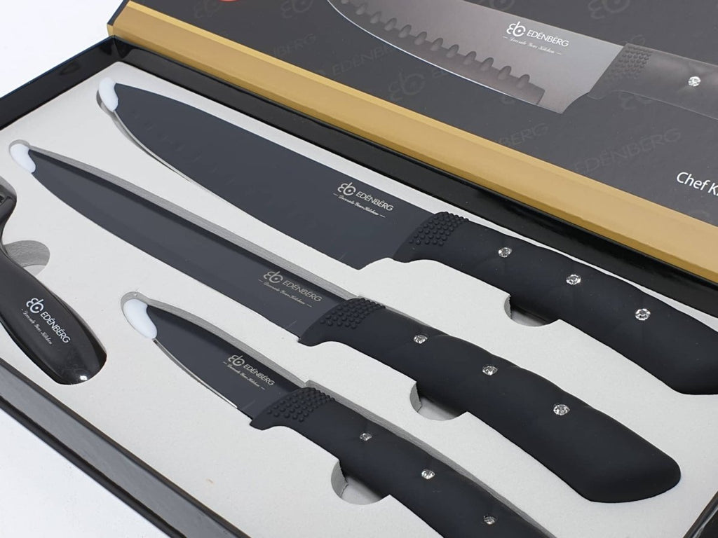 Edenberg 4-Piece Kitchen Knife Set with Stone Handles