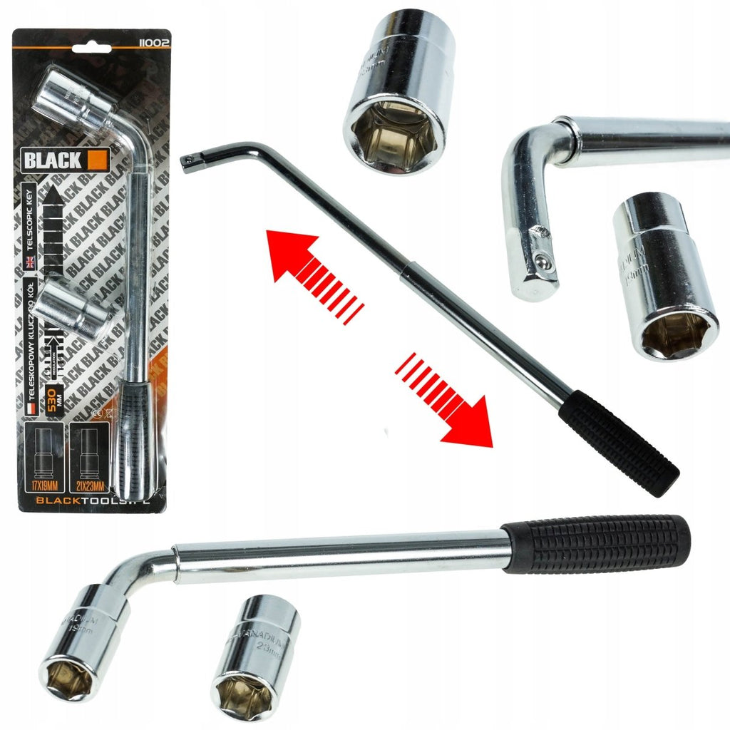 Telescopic Wheel Wrench with 17-19mm and 21-23mm Sockets