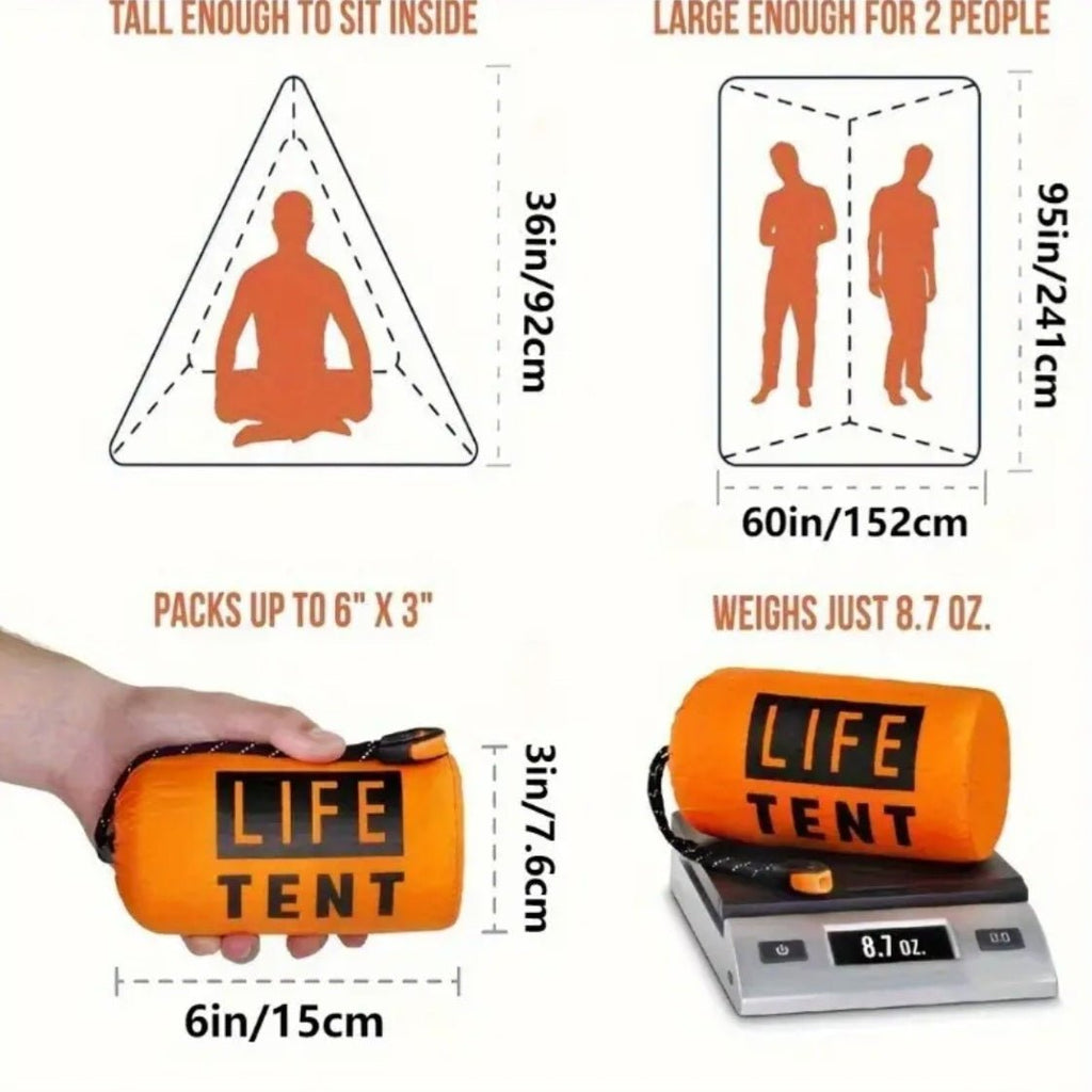 Kolmnurkne 2-inimese telk pingutusrihmaga