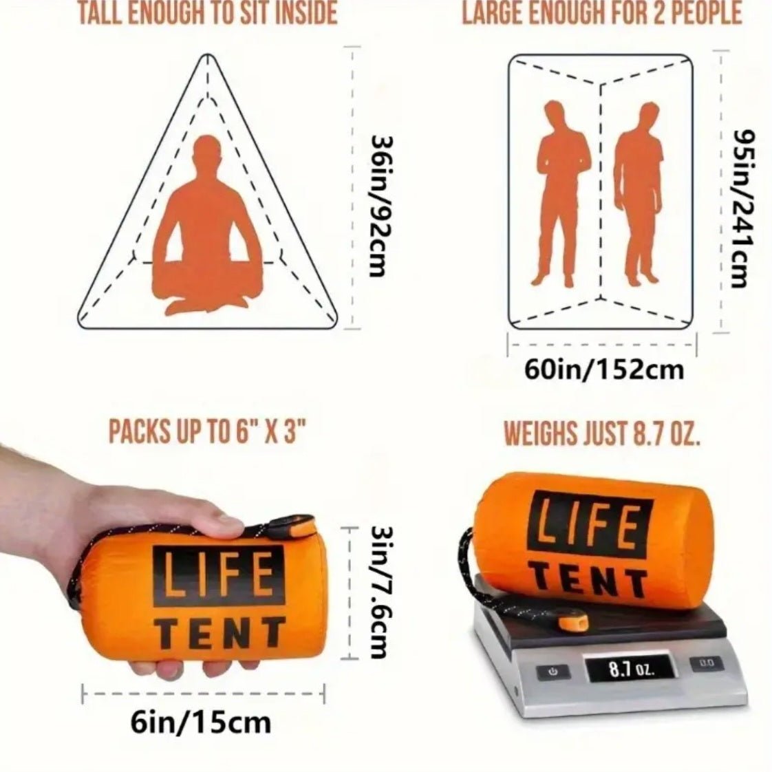 Kolmnurkne 2-inimese telk pingutusrihmaga