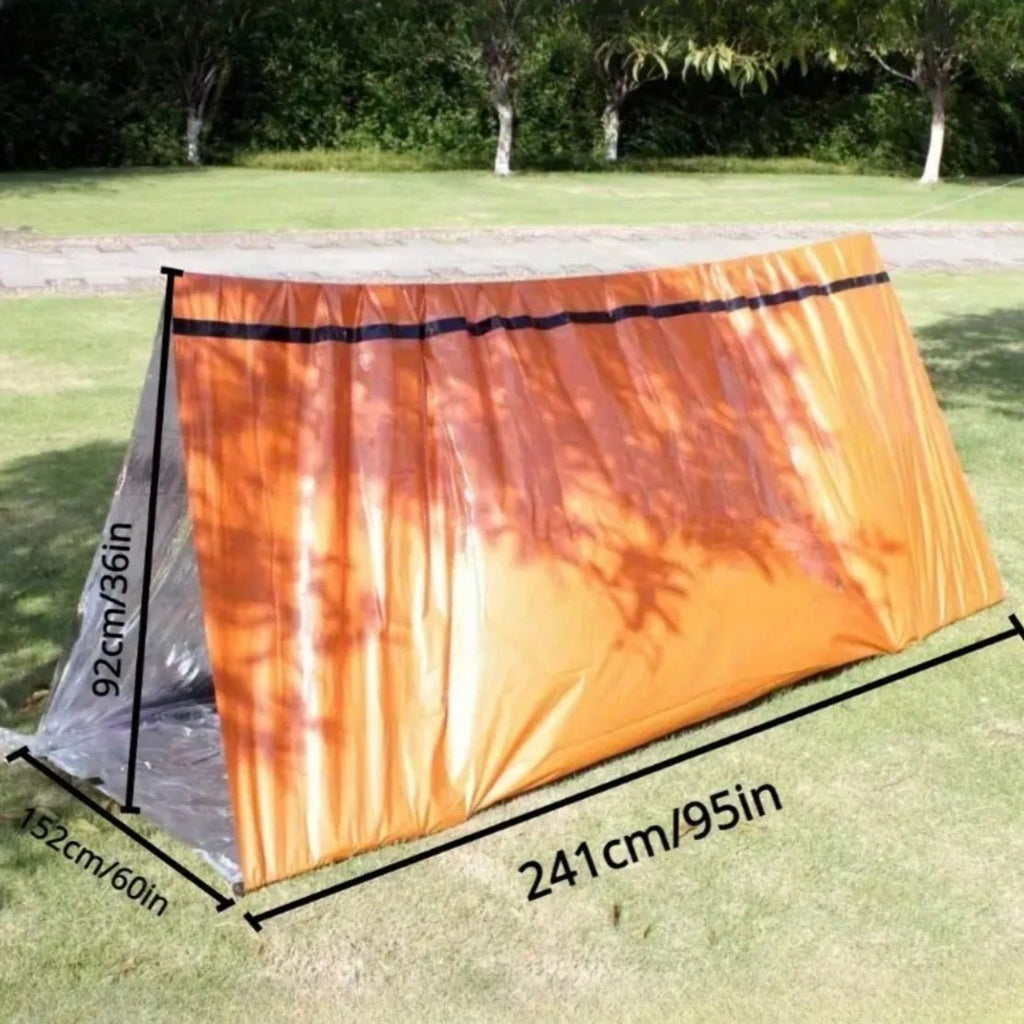 Kolmnurkne 2-inimese telk pingutusrihmaga