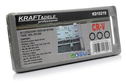 KRAFT&DELE KD10219 eribittide komplekt HEX/TORX/SPLINE, 40 osa - Ostuklikk