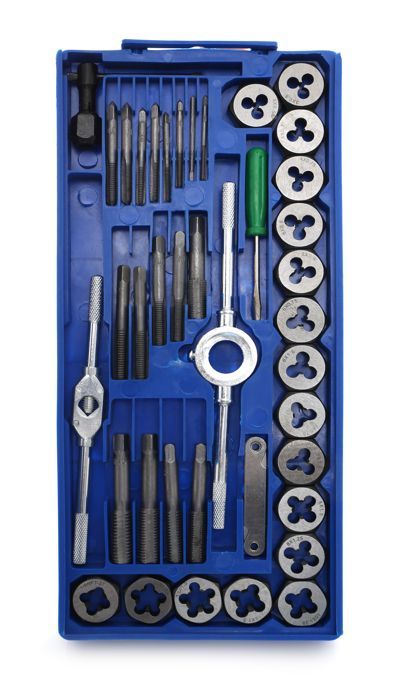 KRAFT&DELE KD10289 keermelõikekomplekt – 40 osa (M3–M12, 1/8" NPT) - Ostuklikk