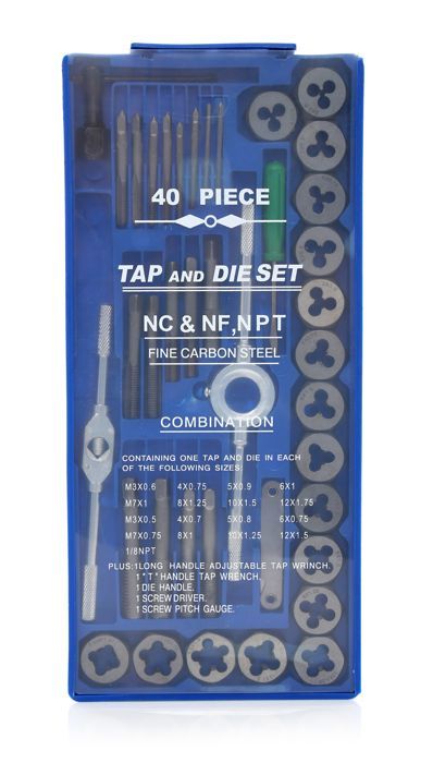 KRAFT&DELE KD10289 keermelõikekomplekt – 40 osa (M3–M12, 1/8" NPT) - Ostuklikk