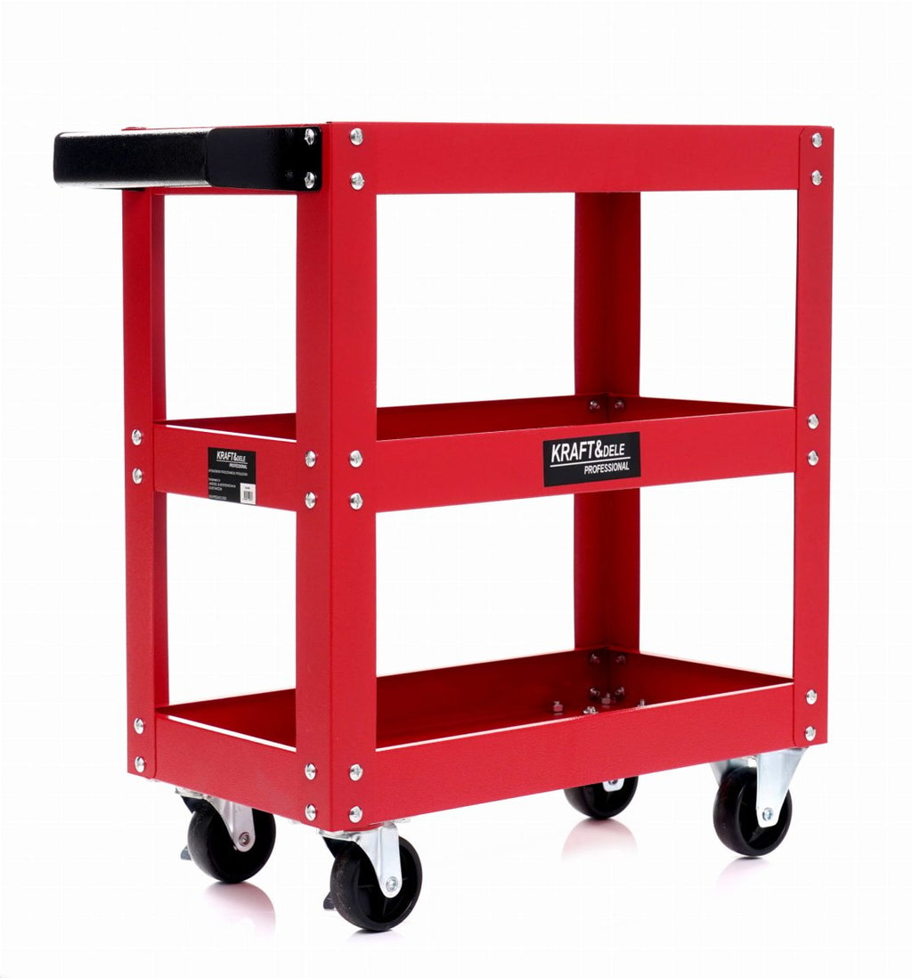 KRAFT&DELE KD1065 tööriistakäru 3 sügava riiuliga, teraskonstruktsioon