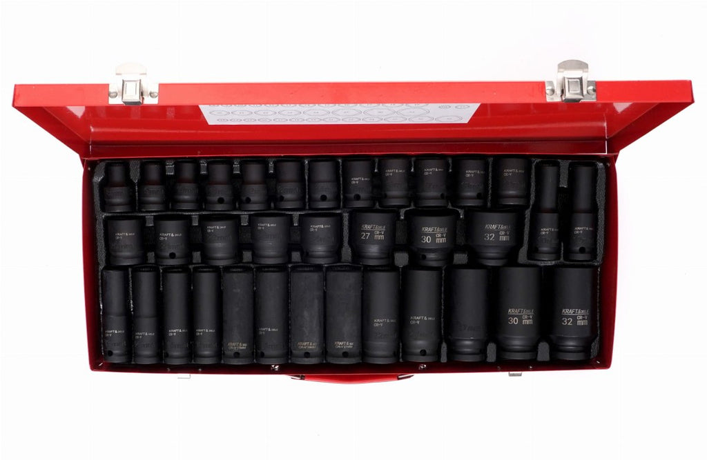 KRAFT&DELE KD11756 1/2" löökpadrunite komplekt, 35 tk, Cr-Mo teras