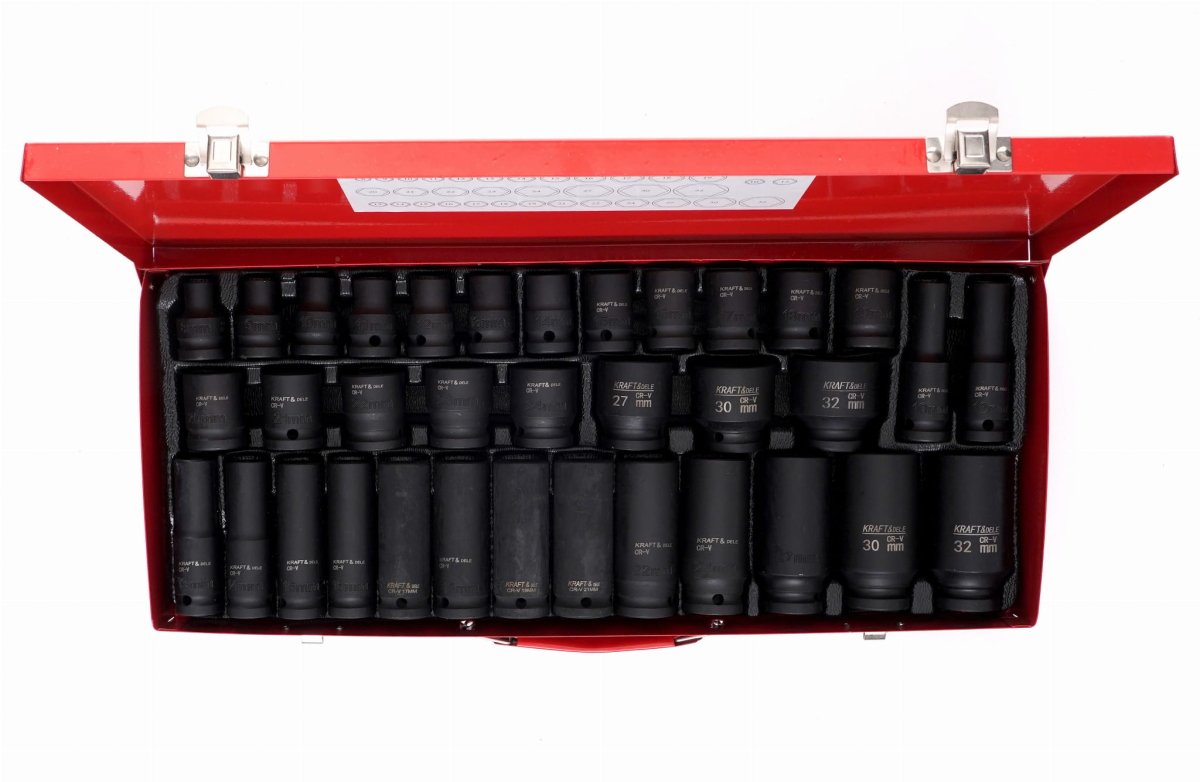 KRAFT&DELE KD11756 löökpadrunite komplekt 1/2" – 35 osa, Cr - Mo - Ostuklikk