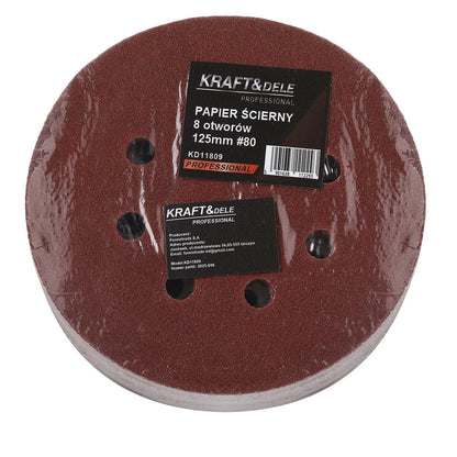 KRAFT&DELE KD11809 liivapaberikettad 125 mm P80, 50 tk (takjakinnitus) - Ostuklikk