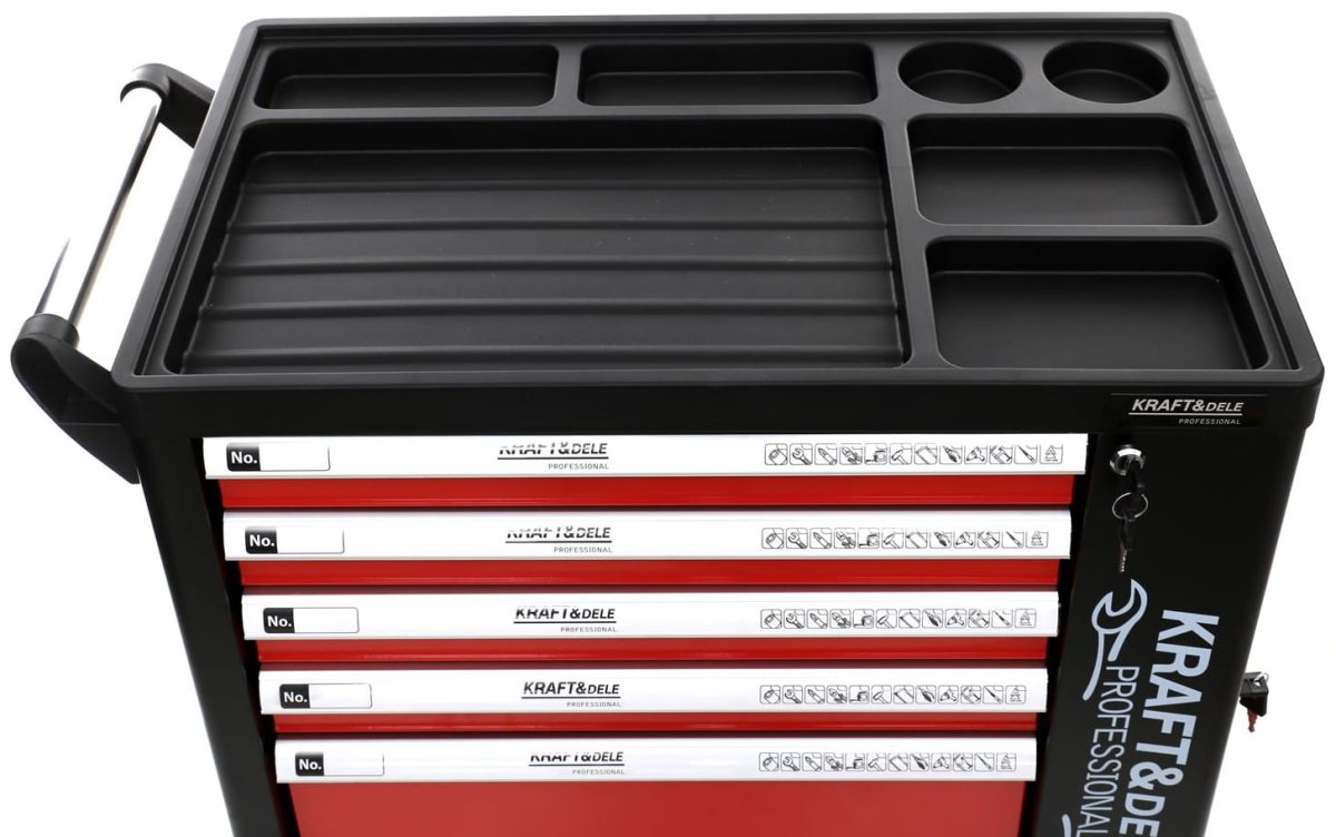KRAFT&DELE KD362 tööriistakapp 263 tööriistaga, lukustatav, ratastel