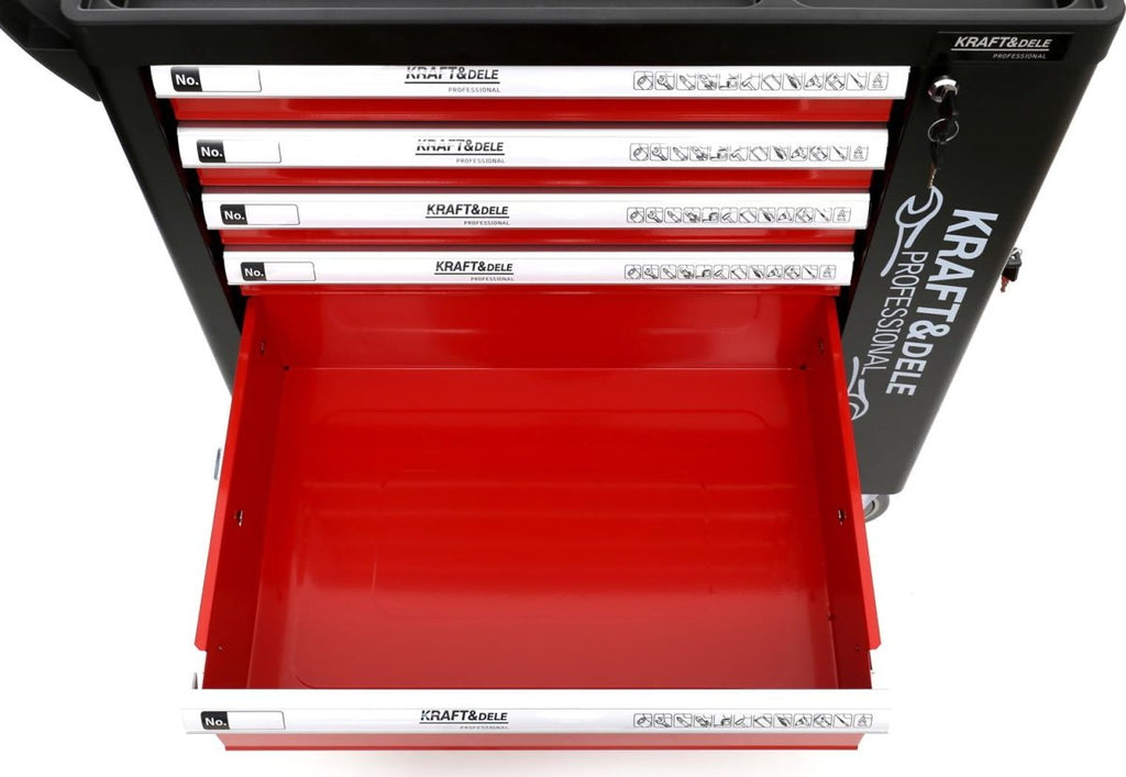 KRAFT&DELE KD362 tööriistakapp 263 tööriistaga, lukustatav, ratastel