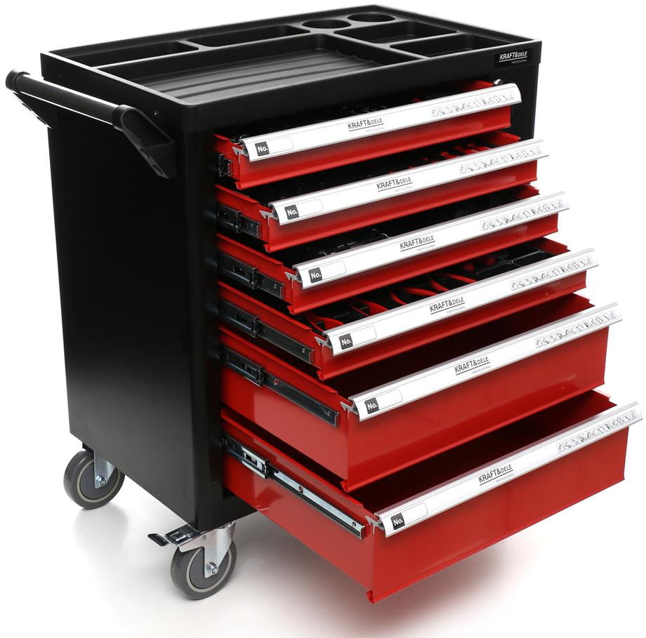 KRAFT&DELE KD362 tööriistakapp 263 tööriistaga, lukustatav, ratastel