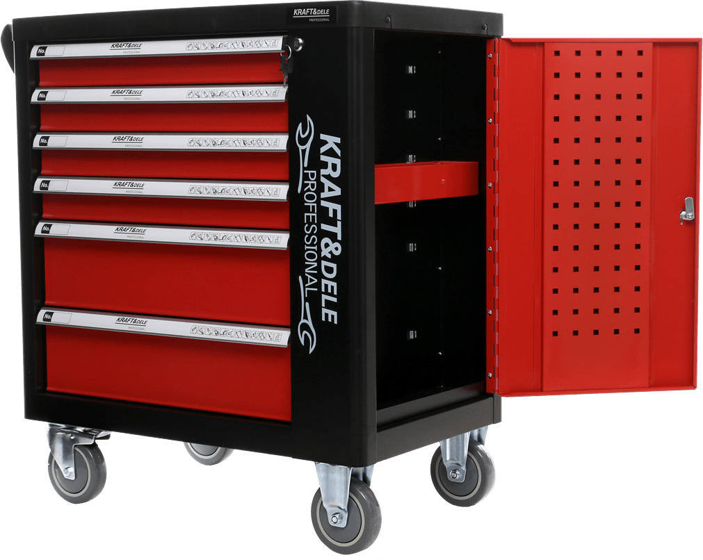 KRAFT&DELE KD362 tööriistakapp 263 tööriistaga, lukustatav, ratastel