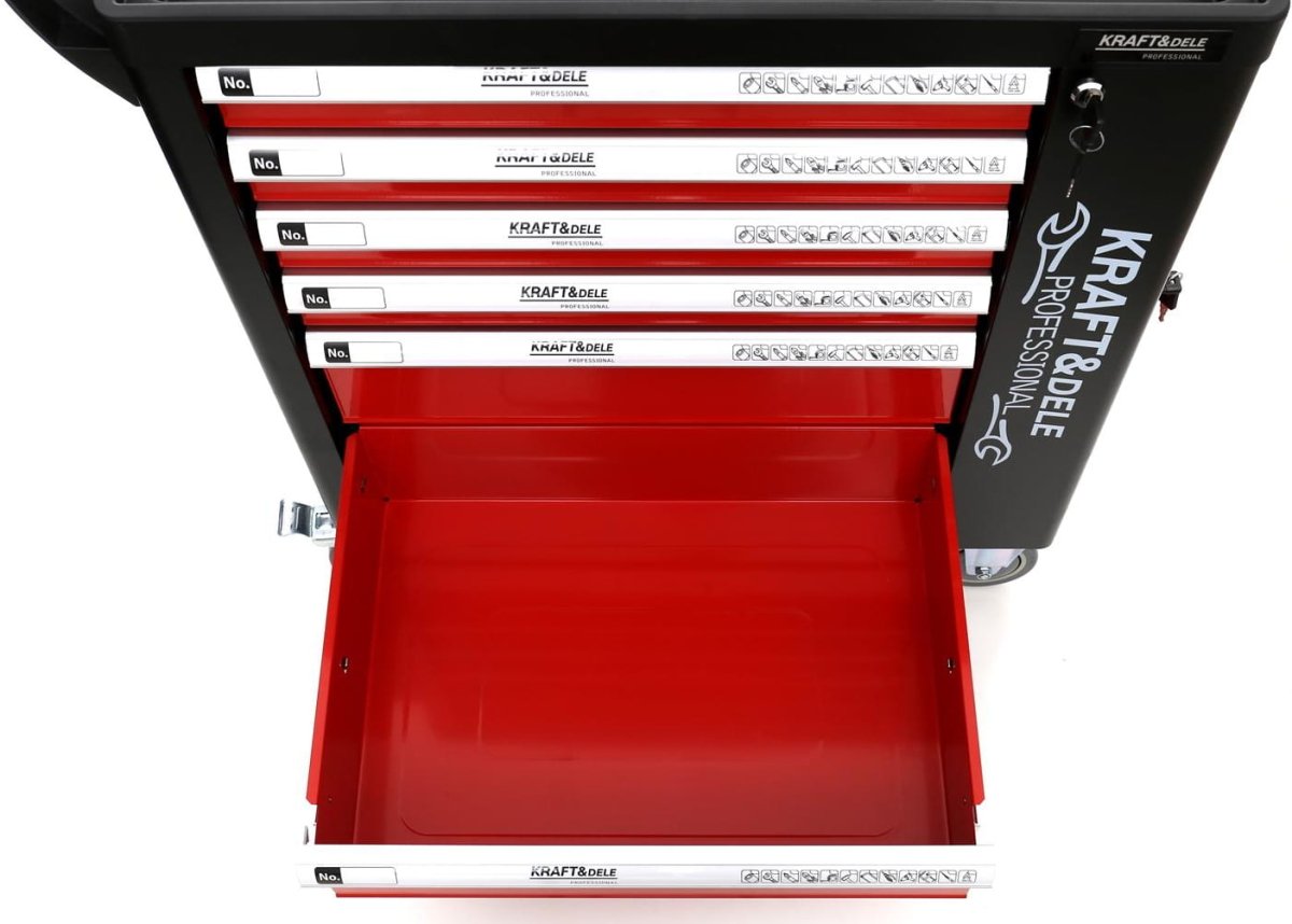 KRAFT&DELE KD362 tööriistakapp 263 - osaline – lukuga, ratastel - Ostuklikk