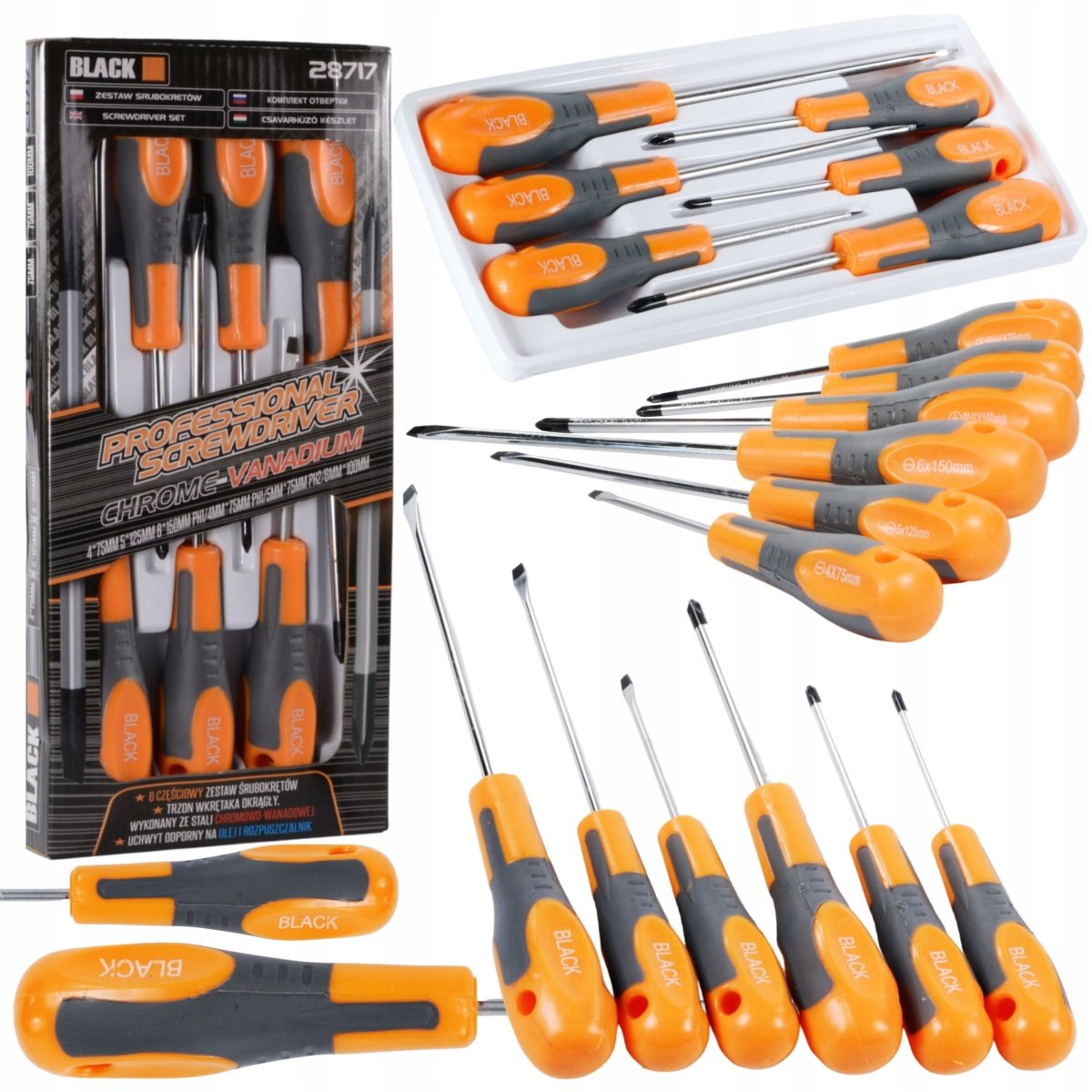 6-osaline kruvikeerajate komplekt, lame- ja ristpea (6 tk)