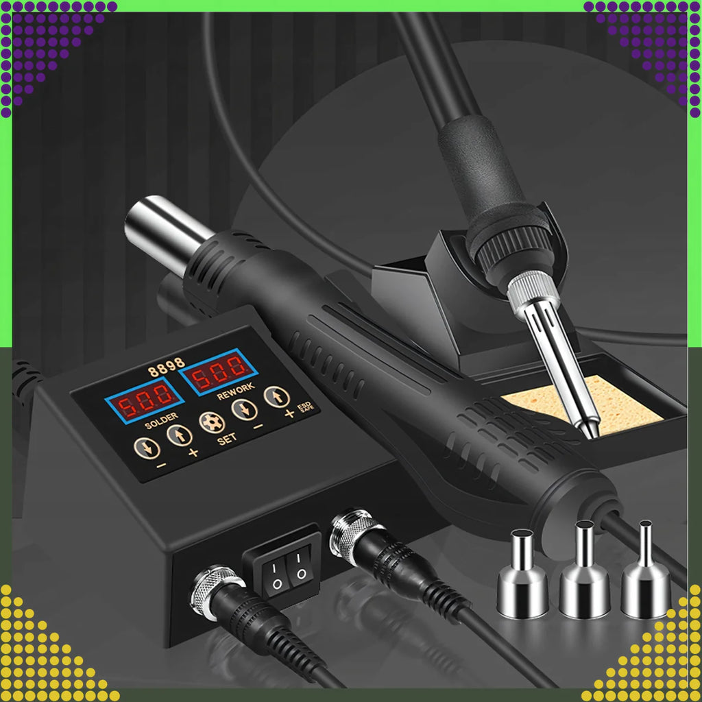 660W kuumaõhu jootmisjaam koos 60W jootekolviga 2-ühes komplekt