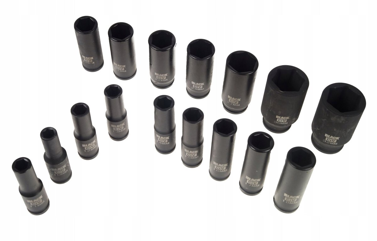 Kuuskant 1/2" Löökpadrunite Komplekt 10 - 32MM (16 tk) – Black, CRV - Ostuklikk