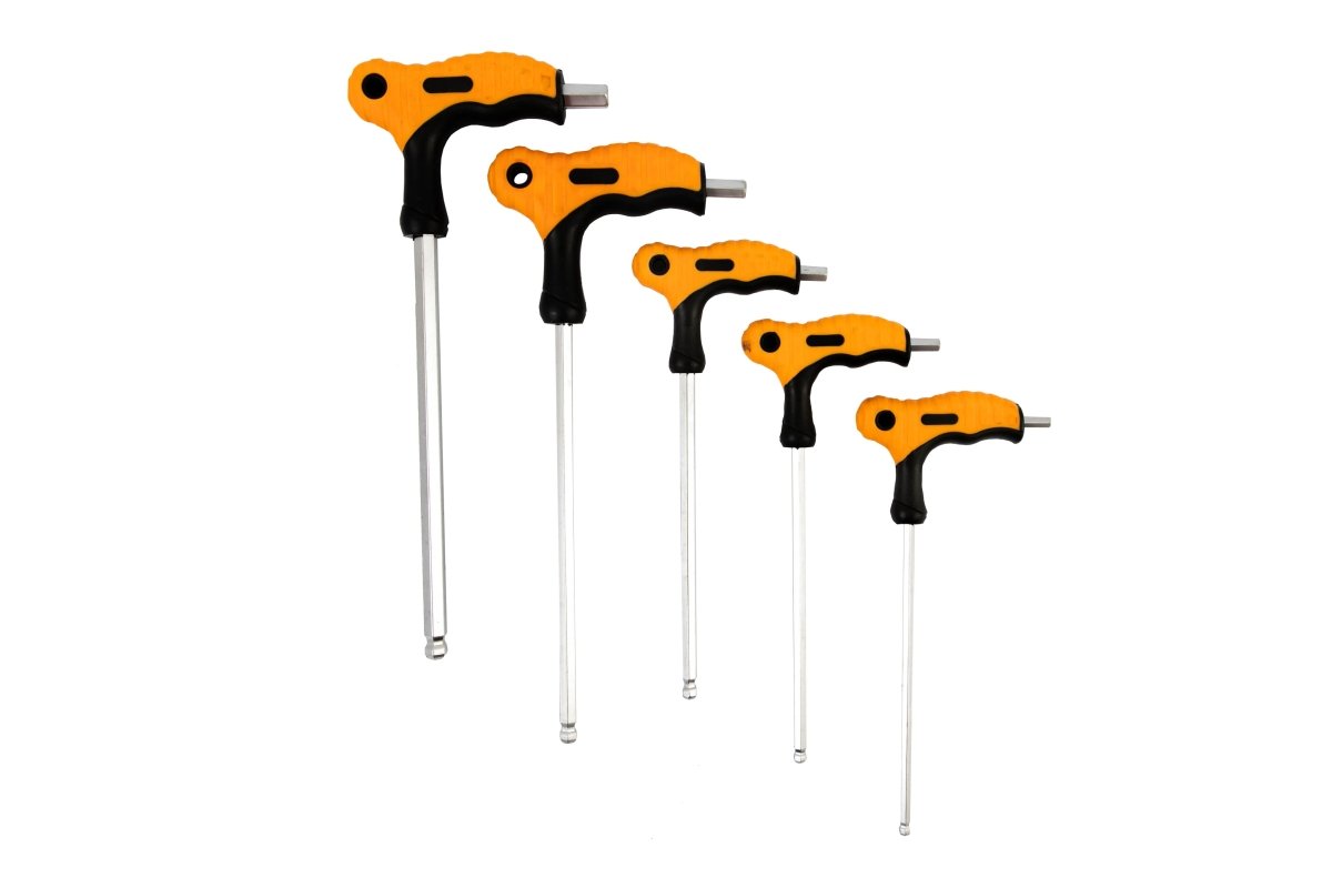 11-osaline T-käepidemega kuuskantvõtmete komplekt kuulotsaga (11 tk)