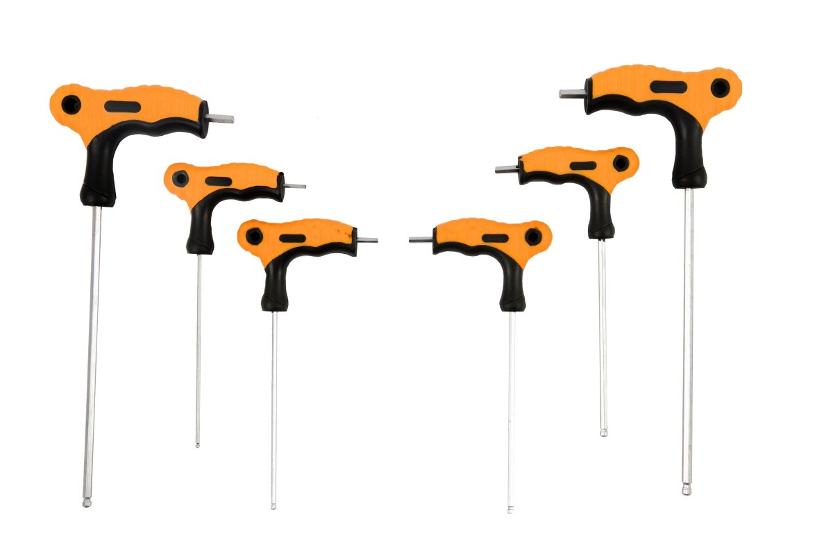 11-osaline T-käepidemega kuuskantvõtmete komplekt kuulotsaga (11 tk)