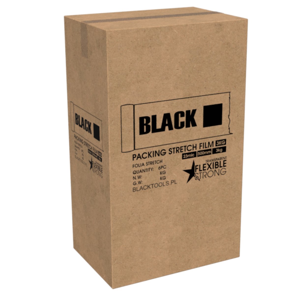 Läbipaistev veniv kile rull 3kg, 500mm x 23um