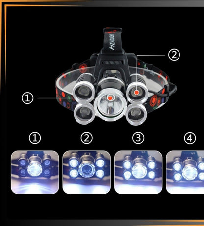 Laetav 5×LED pealamp IPX5, 2×18650, 5 režiimi (ARSA GO) - Ostuklikk